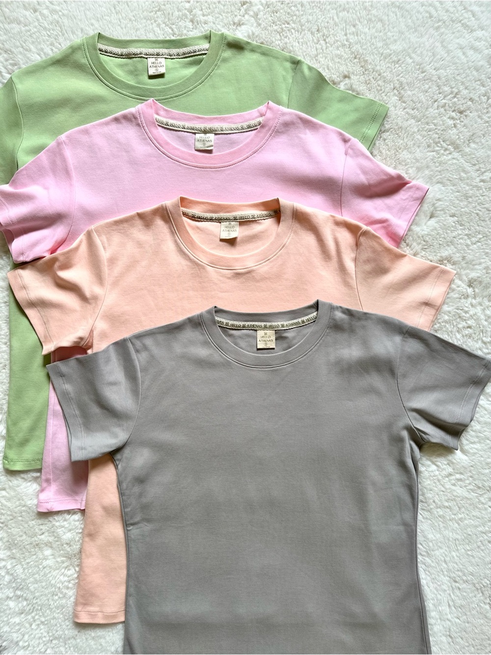 Hello Athenas Women’s 4PACK Pima Cotton Short Sleeve Tee Small